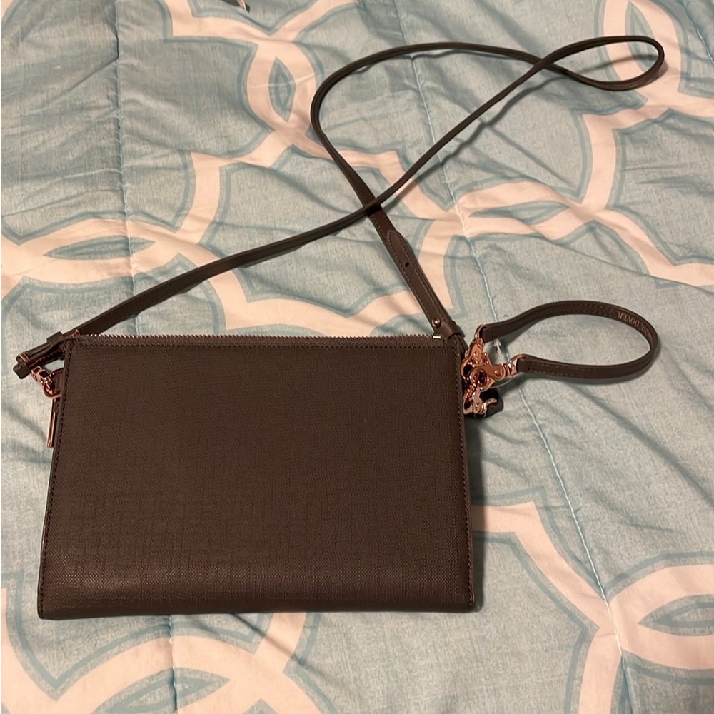 Dagne Dover grey crossbody with RG hardware